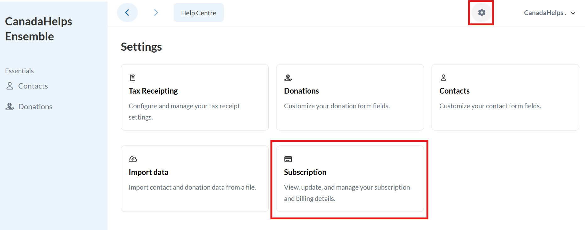 Manage your Subscription Settings