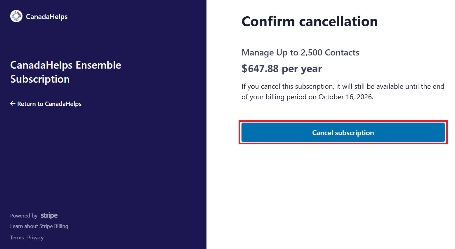 Manage your Subscription Settings